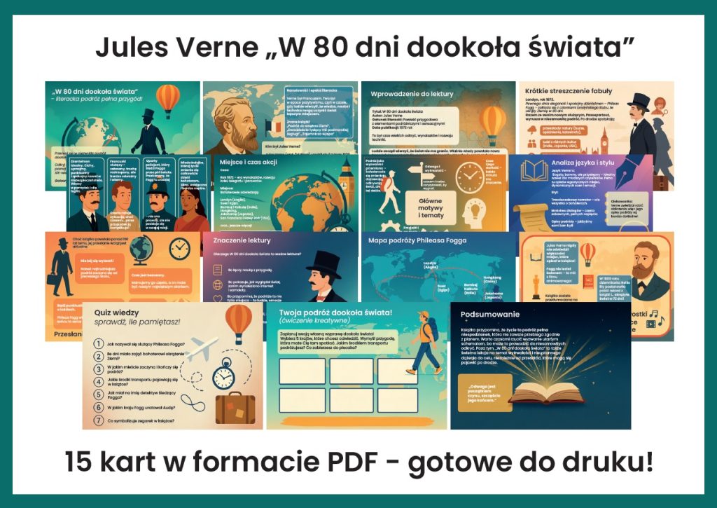 W 80 dni dookoła świata - gazetka szkolna do druku - 2025
