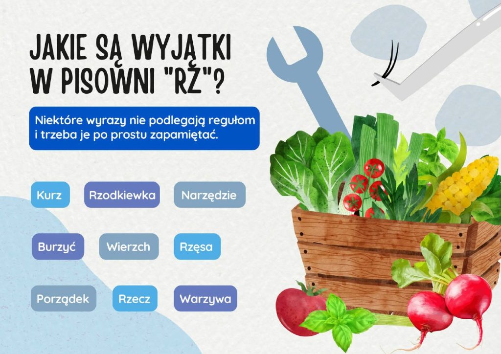 Wyrazy z "rz" wymiennym i niewymiennym - gazetka szkolna - 2025