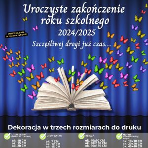 Dekoracja na Zakończenie Roku Szkolnego (księga i motyle) (1)