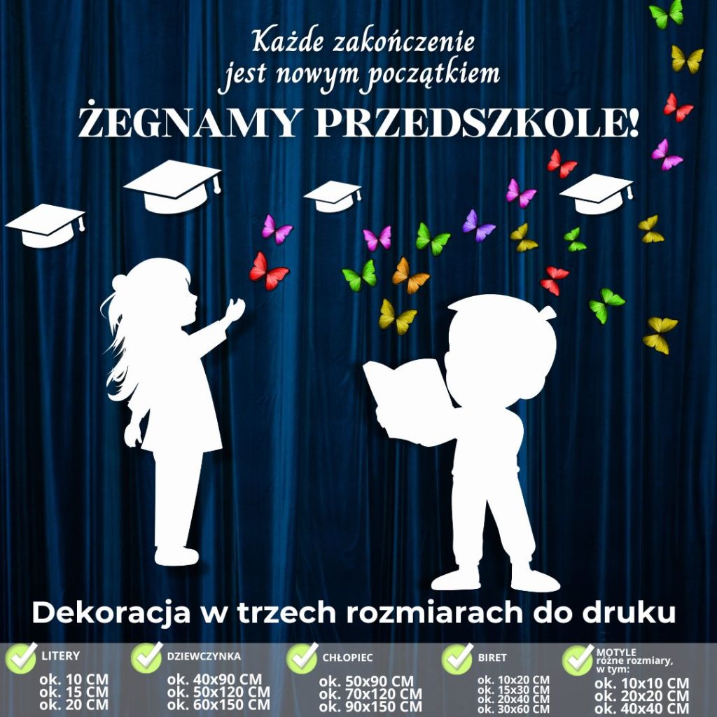 pozegnanie-przedszkola-dekoracja-w-3-rozmiarach-dzieci-i-motyle (2)