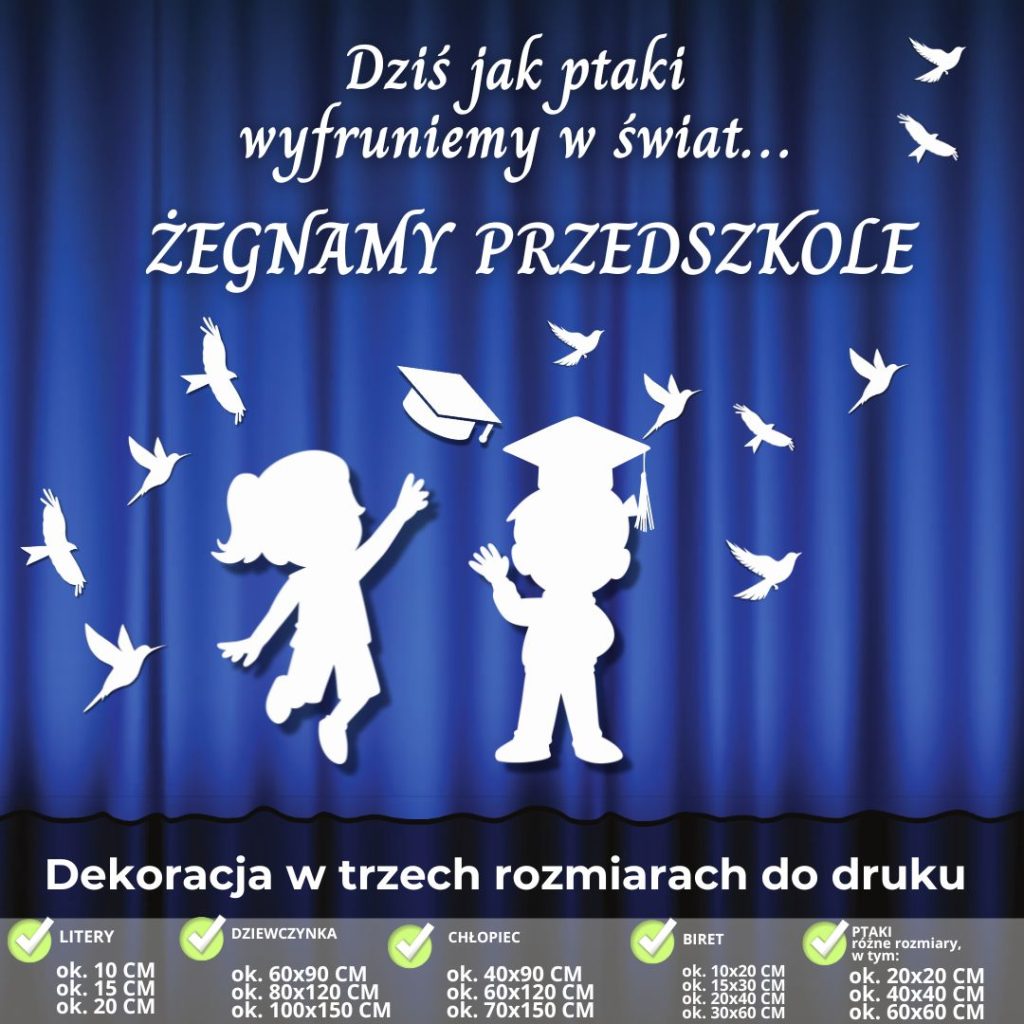 pozegnanie-przedszkola-dekoracja-w-3-rozmiarach-dzieci-i-ptaszki (2)