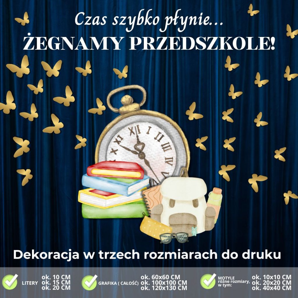 pozegnanie-przedszkola-dekoracja-w-3-rozmiarach-zegar-i-ksiazki (2)