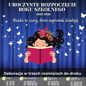Dekoracja na rozpoczęcie roku szkolnego (3 rozmiary) - czary (1)