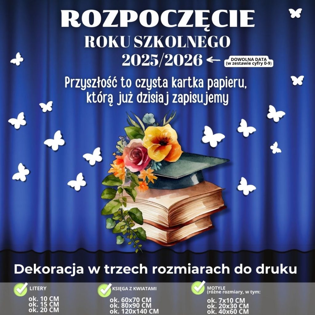 rozpoczecie-roku-szkolnego-dekoracja-w-3-rozmiarach-ksiega-i-kwiaty