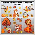 JESIEŃ – dekoracja dwustronna na okno (Pani Jesień) (2)