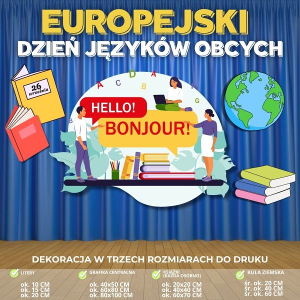 Dekoracja Na Europejski Dzie J zyk w 3 Rozmiary Bonjour 2026