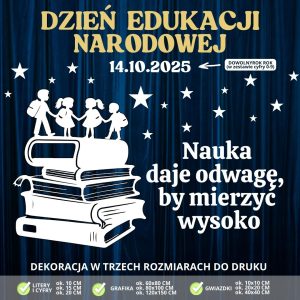 Dzień Edukacji Narodowej – dekoracja w 3 rozmiarach (stos książek)