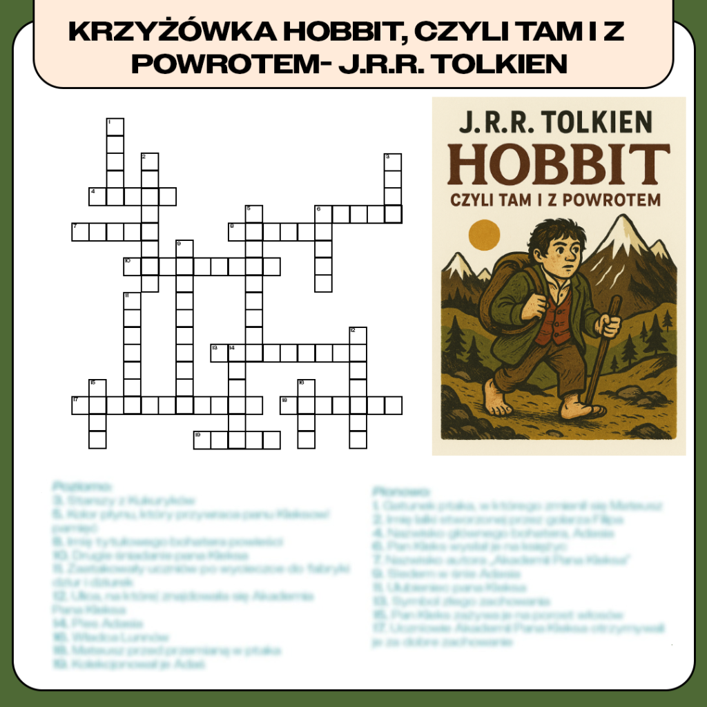 Krzyżówka: "Hobbit - czyli tam i z powrotem" - 35 haseł! - 2025