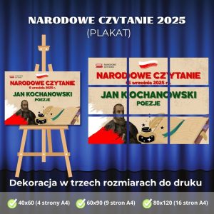 Narodowe Czytanie 2025 – dekoracja w 3 rozmiarach (plakat 1)