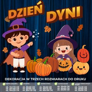 Dekoracja na DZIEŃ DYNI – 3 rozmiary (Czarodzieje)