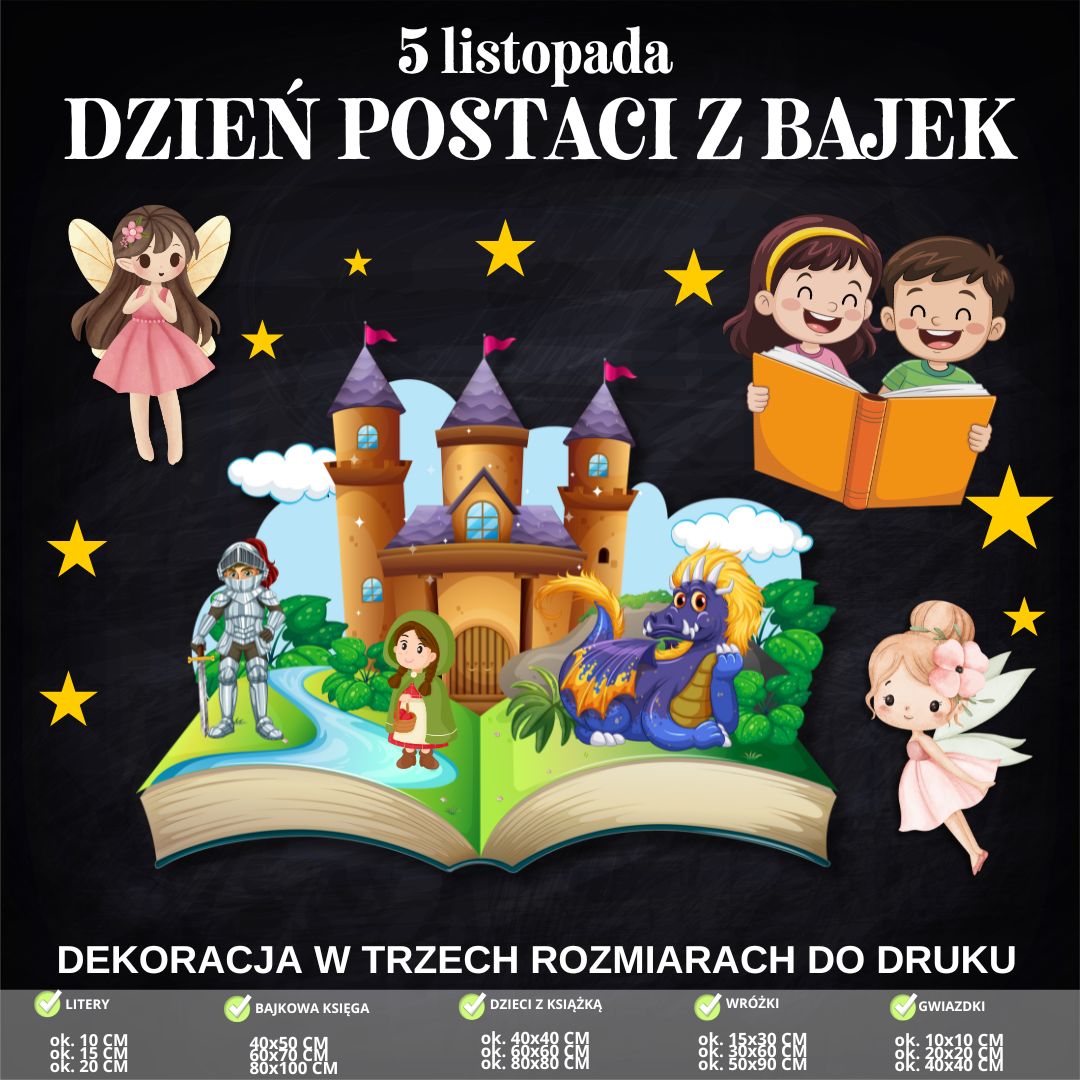 Dekoracja na Międzynarodowy Dzień Postaci z Bajek – (Księga) (1)