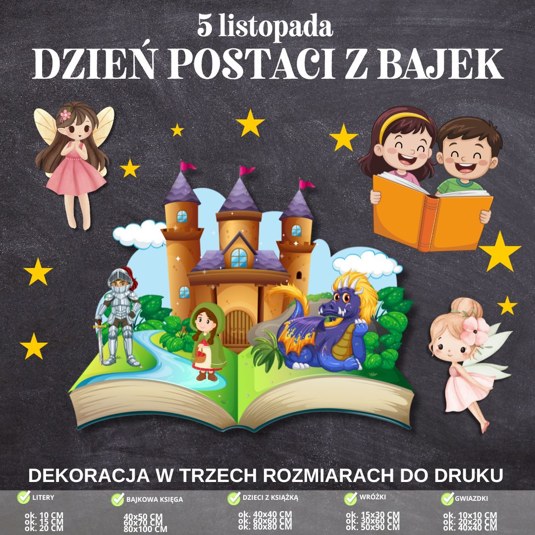 Dekoracja na Międzynarodowy Dzień Postaci z Bajek – (Księga) (2)