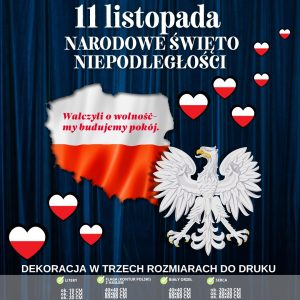 Narodowe Święto Niepodległości - dekoracja w 3 rozmiarach (flaga i orzeł) (3)