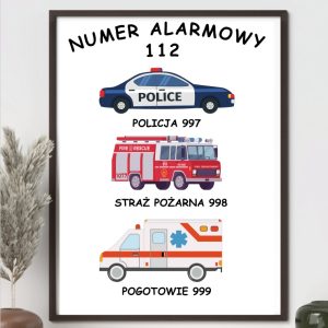 Plakat – Numery alarmowe – do druku PDF