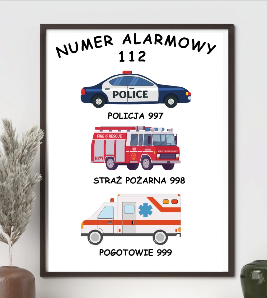 Plakat Numery Alarmowe Do Druku PDF 2026