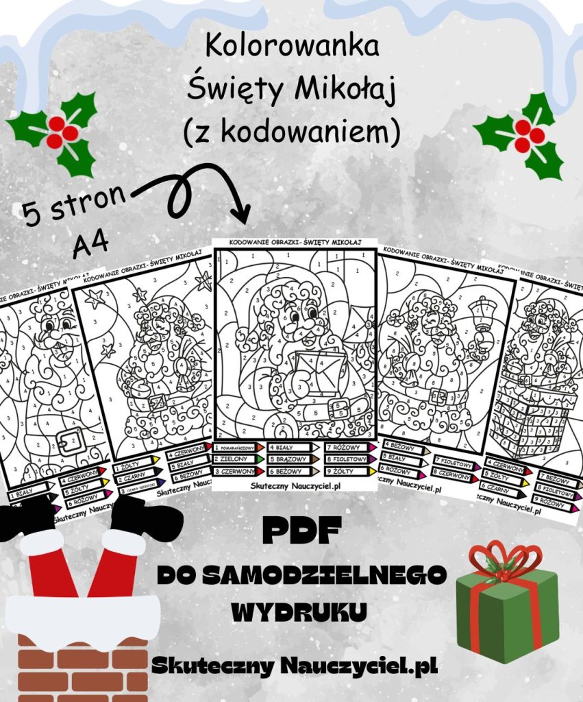 kolorowanka-swiety-mikolaj-z-kodowaniem-5-sztuk-a4