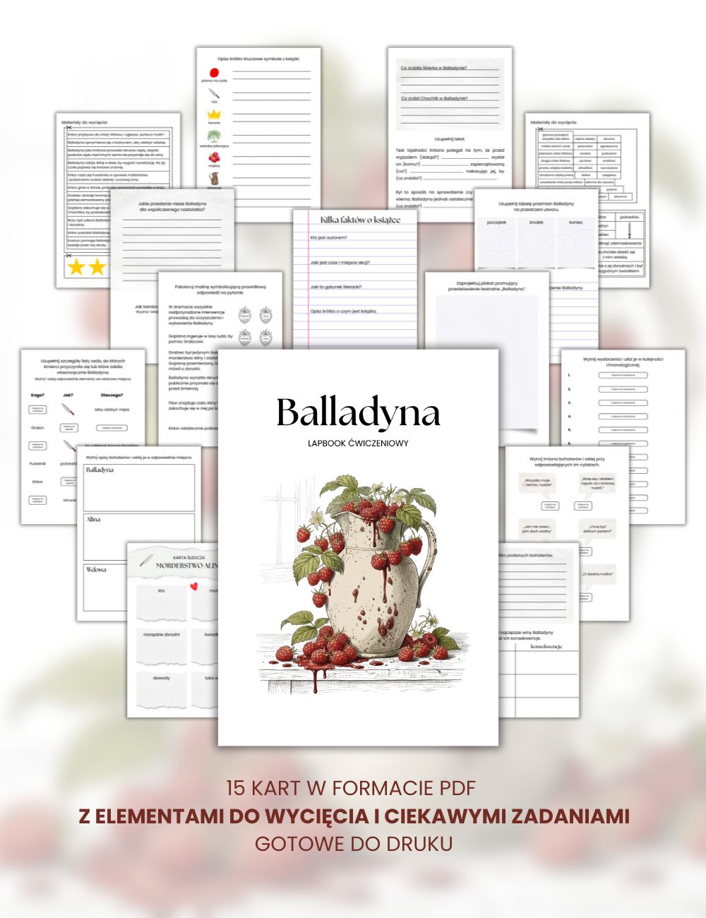 Lapbook Z Lektury BALLADYNA Do Druku PDF Karty Pracy 2026