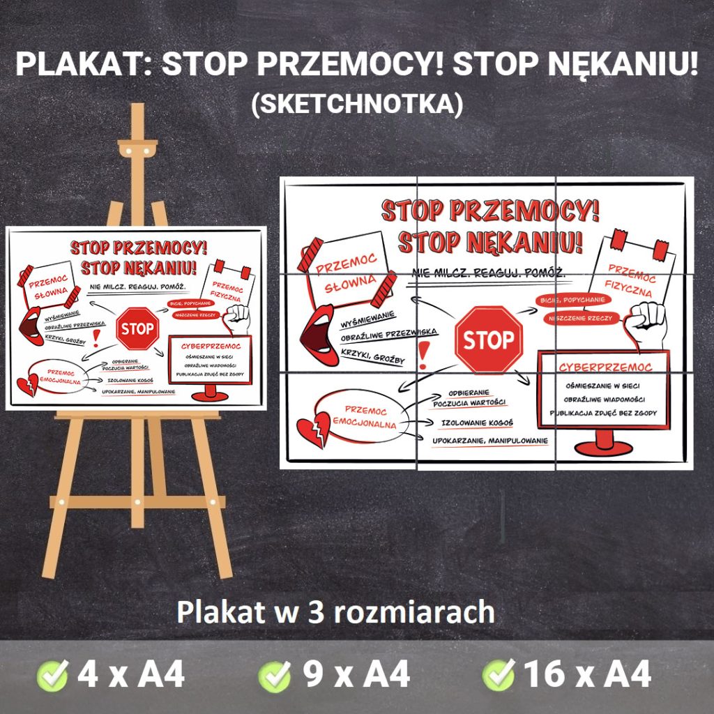 Stop Przemocy Stop N kaniu Plakat Sketchnotka 2026