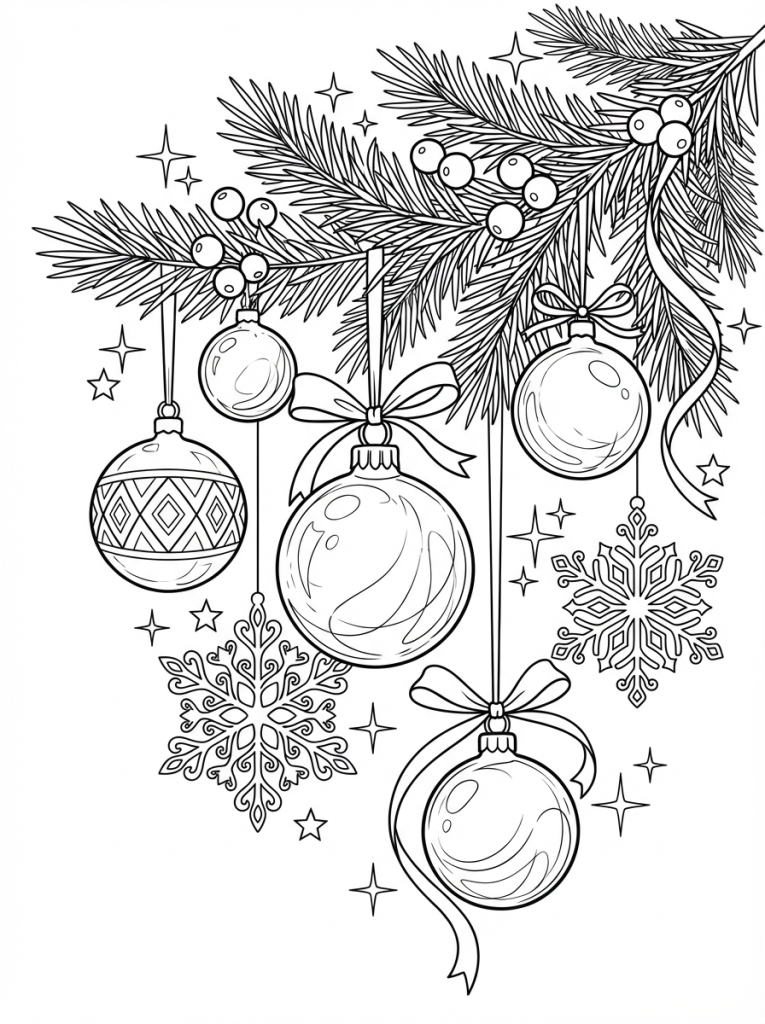 Bożonarodzeniowe ozdoby wiszące na choinkowej gałązce