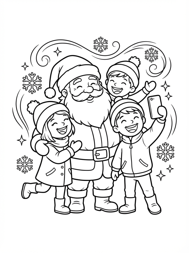 Dzieci robiące zdjęcie z Mikołajem (3)