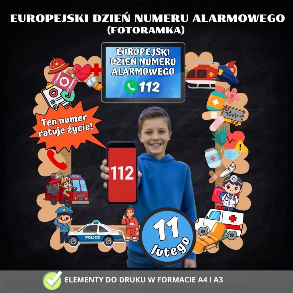 Fotoramka na Europejski Dzień Numeru Alarmowego 112 ( PDF do druku) - 2026