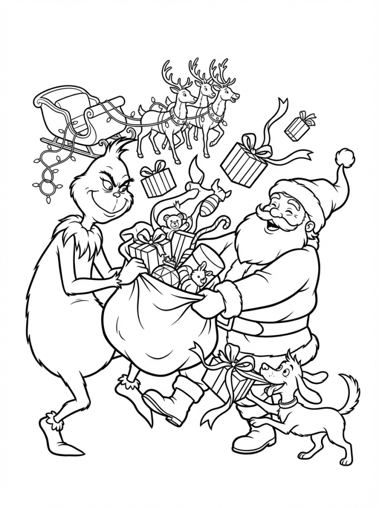 Grinch walczy ze świętym Mikołajem o prezenty (1)