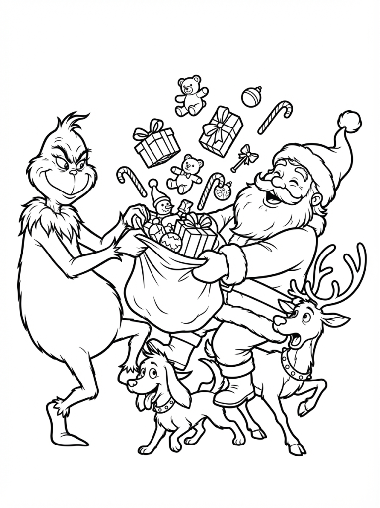 Grinch walczy ze świętym Mikołajem o prezenty (2)
