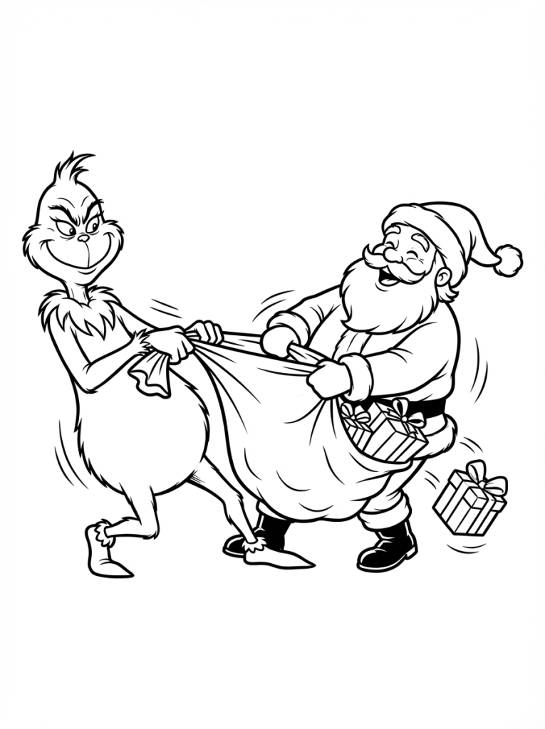 Grinch walczy ze świętym Mikołajem o prezenty (3)