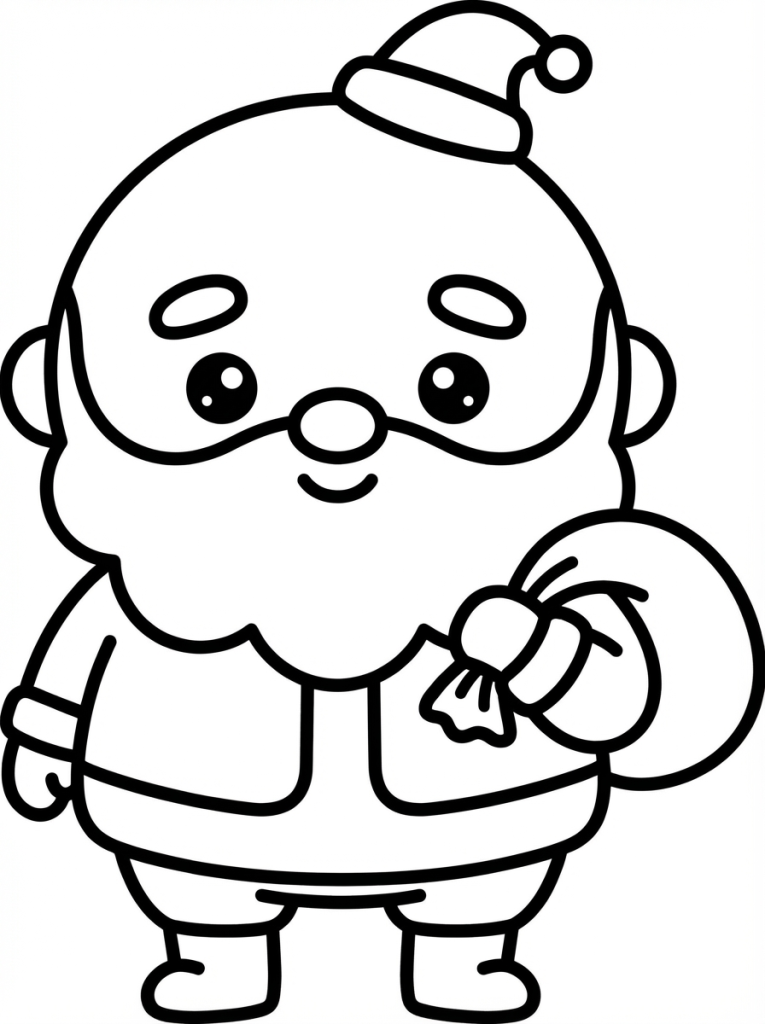 Mikołaj w wersji kawaii (duża głowa, proste kształty)