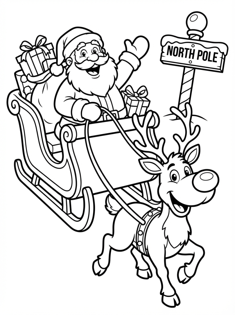 Mikołaj z Rudolfem – renifer z dużym nosem