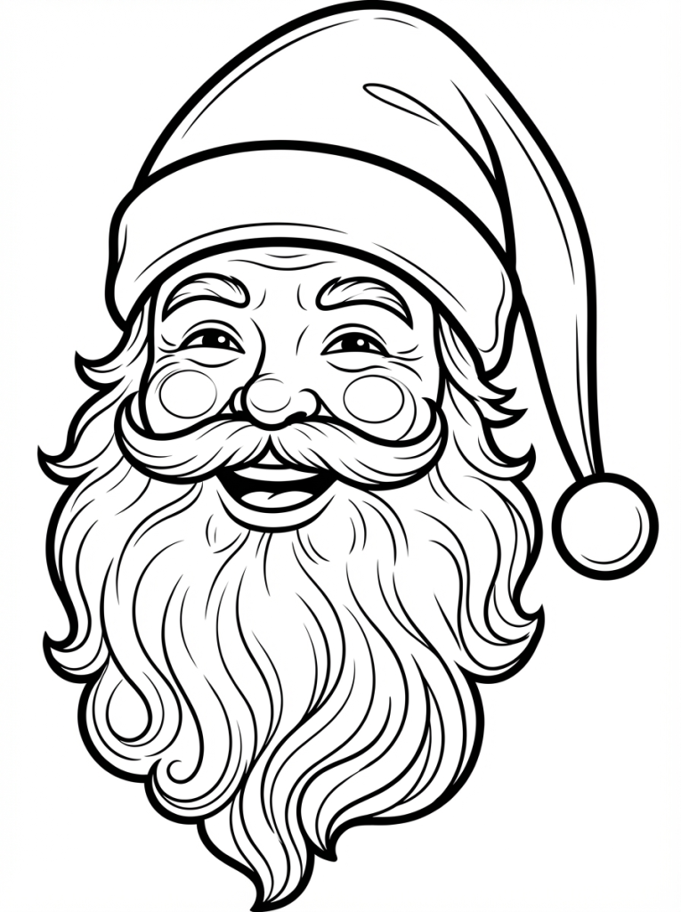 Portret Świętego Mikołaja – twarz, czapka, broda (1)