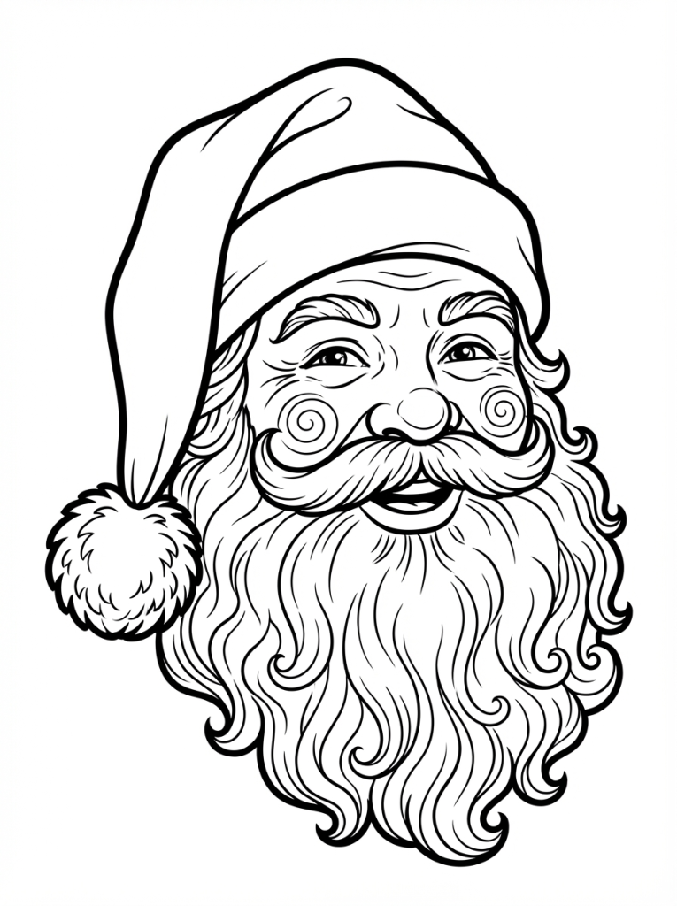 Portret Świętego Mikołaja – twarz, czapka, broda (2)