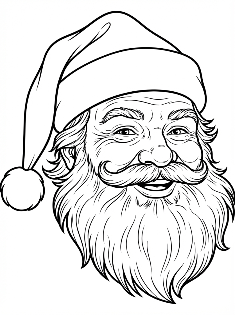 Portret Świętego Mikołaja – twarz, czapka, broda (4)