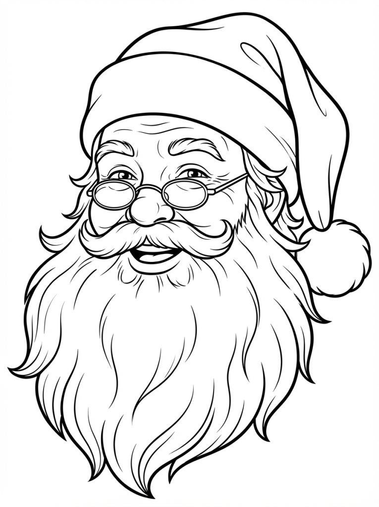 Portret Świętego Mikołaja – twarz, czapka, broda (5)