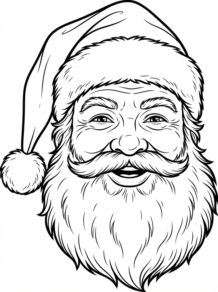 Portret Świętego Mikołaja – twarz, czapka, broda (6)