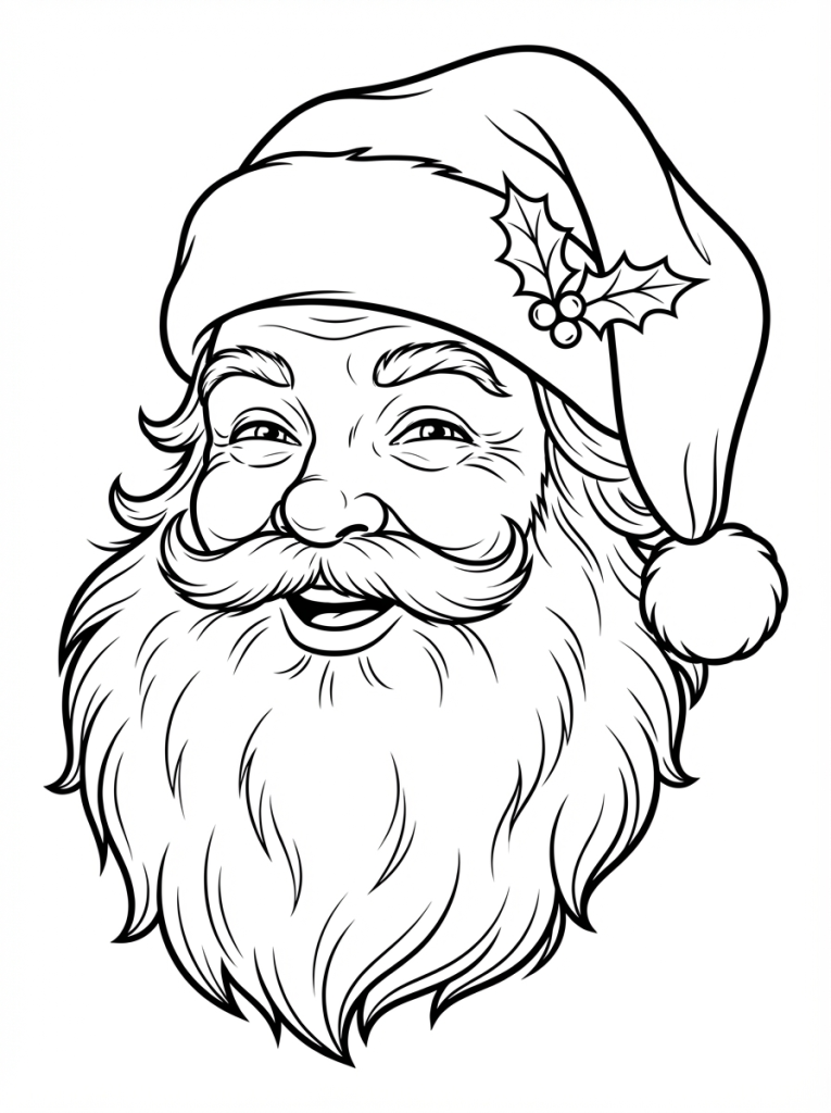 Portret Świętego Mikołaja – twarz, czapka, broda (7)