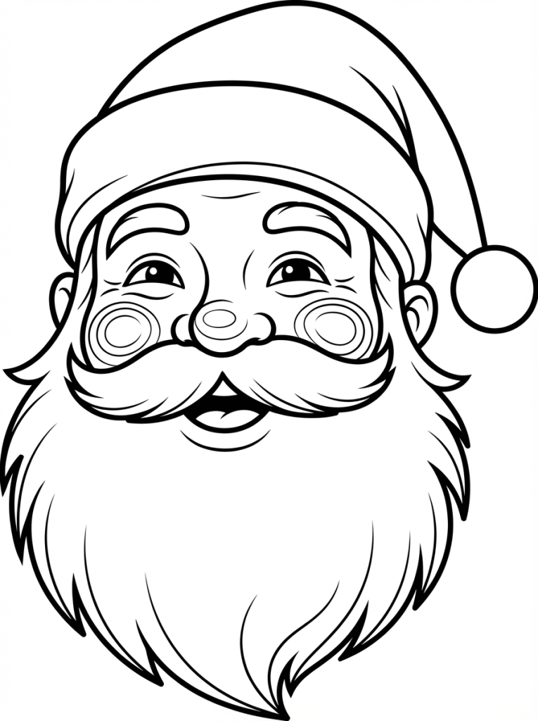 Portret Świętego Mikołaja – twarz, czapka, broda