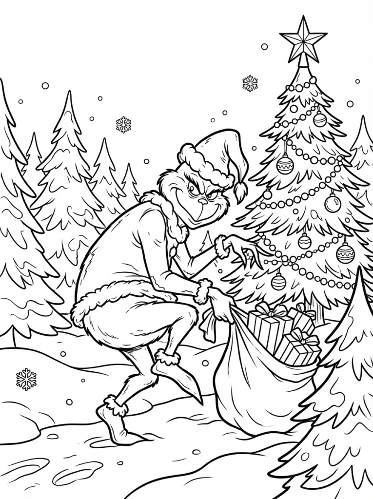 Postać Grinch kradnie prezenty (2)