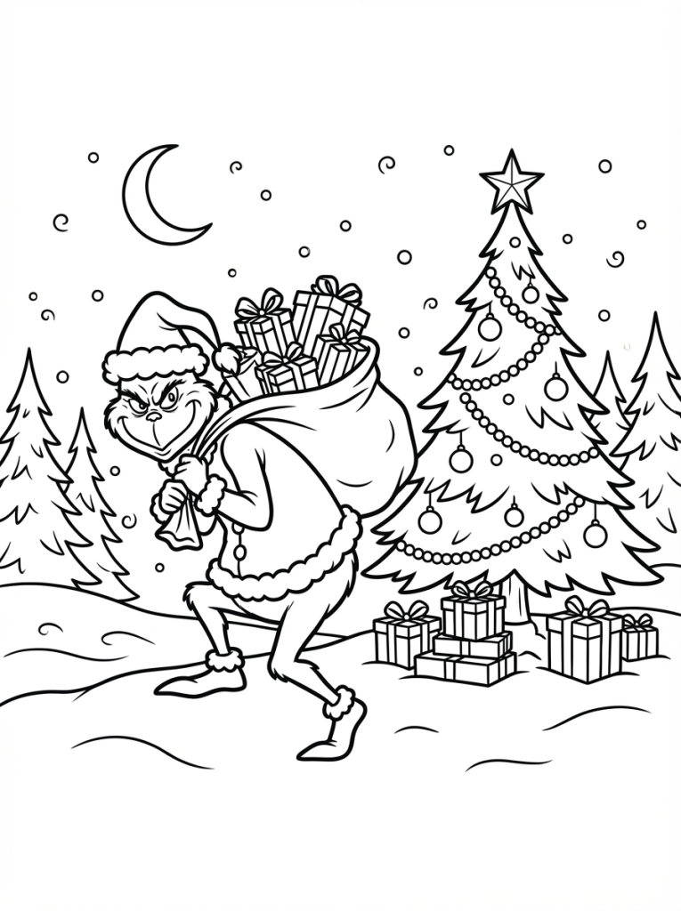 Postać Grinch kradnie prezenty (3)