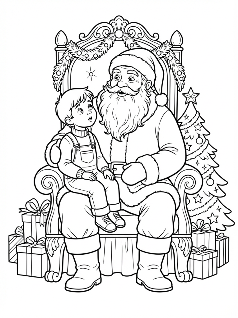 Święty Mikołaj siedzący na tronie z dzieckiem na kolanach (2)