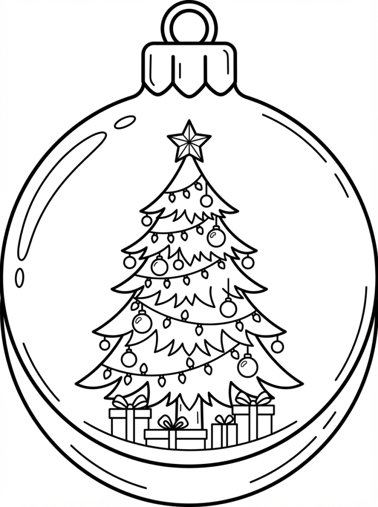 duża bombka choinkowa a w niej świąteczna choinka (1)