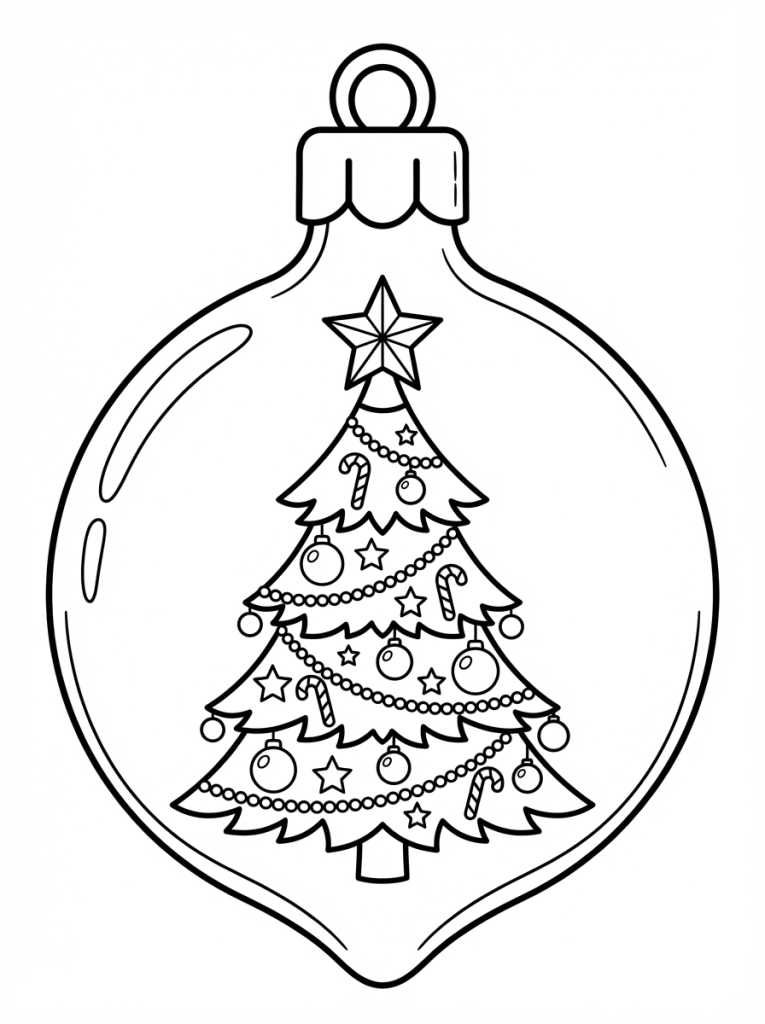 duża bombka choinkowa a w niej świąteczna choinka (3)