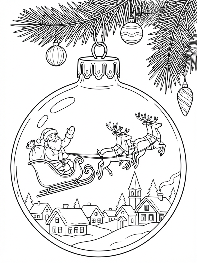 duża bombka choinkowa a w niej święty mikołaj (1)