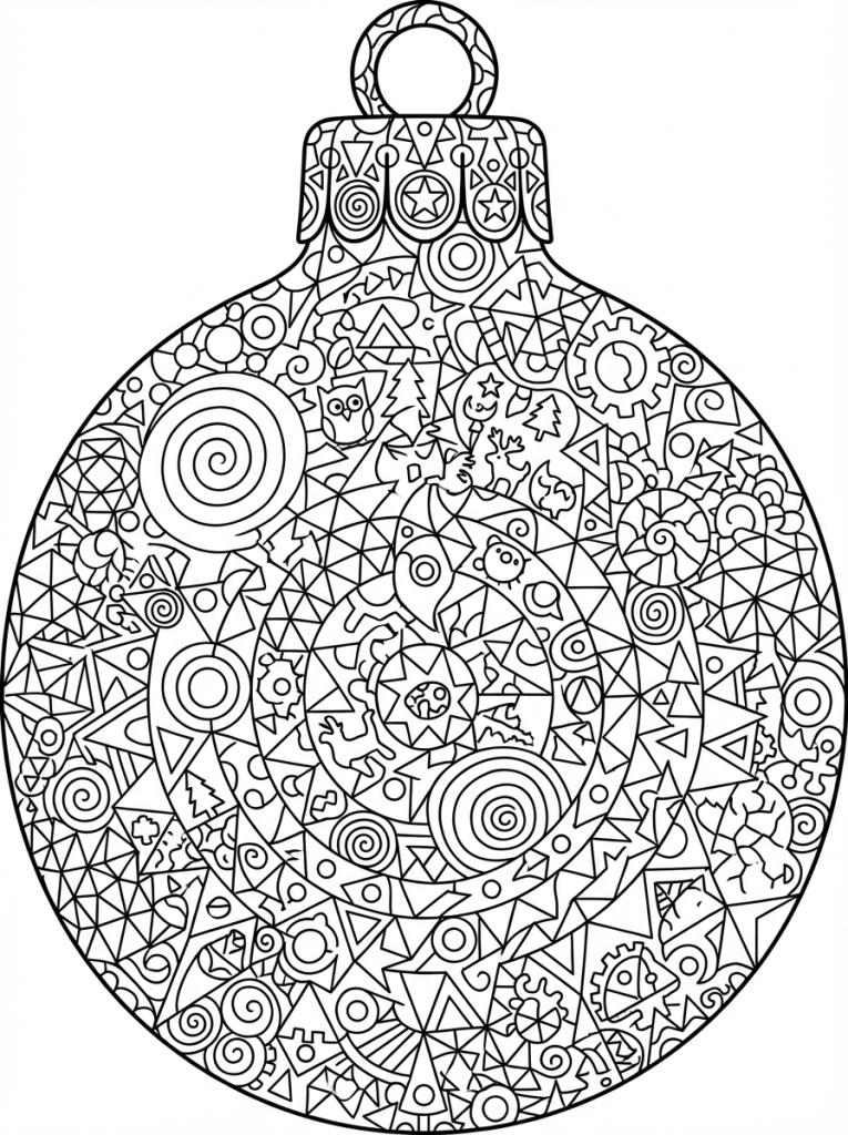 duża bożonarodzeniowa bombka choinkowa do kolorowania (1)