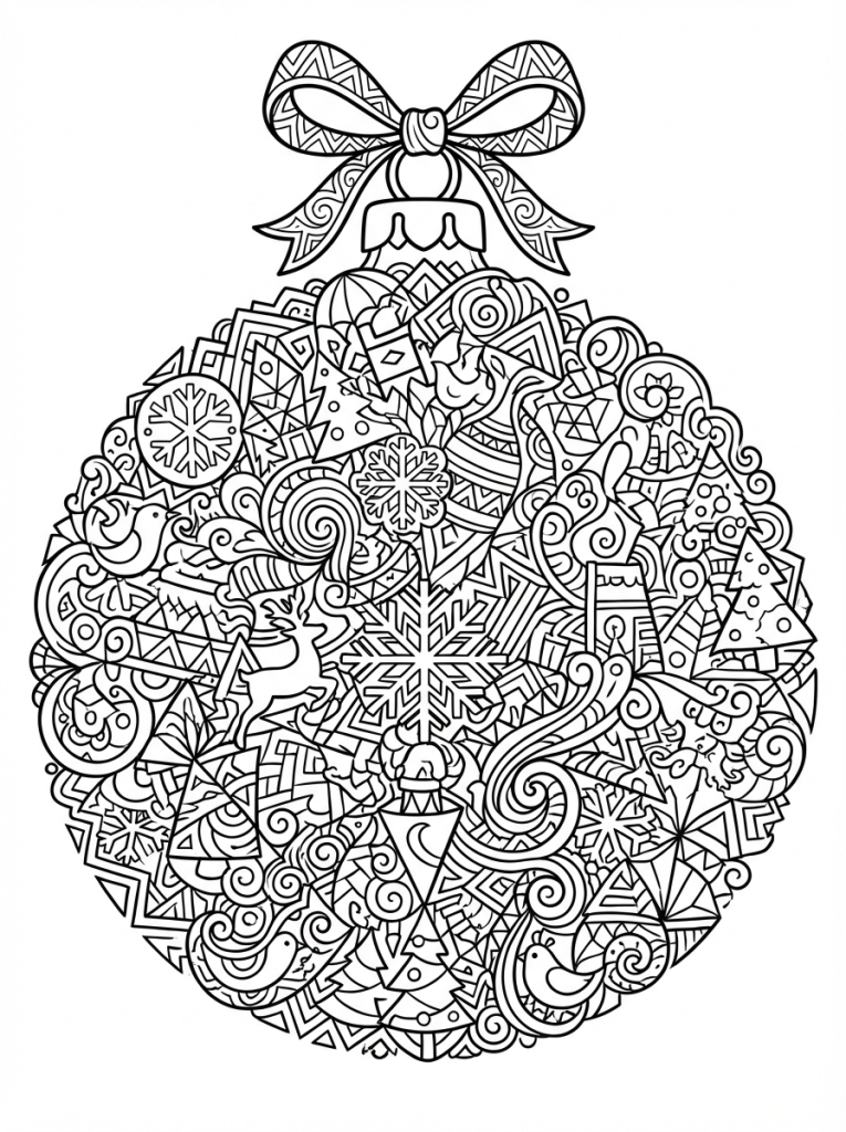 duża bożonarodzeniowa bombka choinkowa do kolorowania (2)
