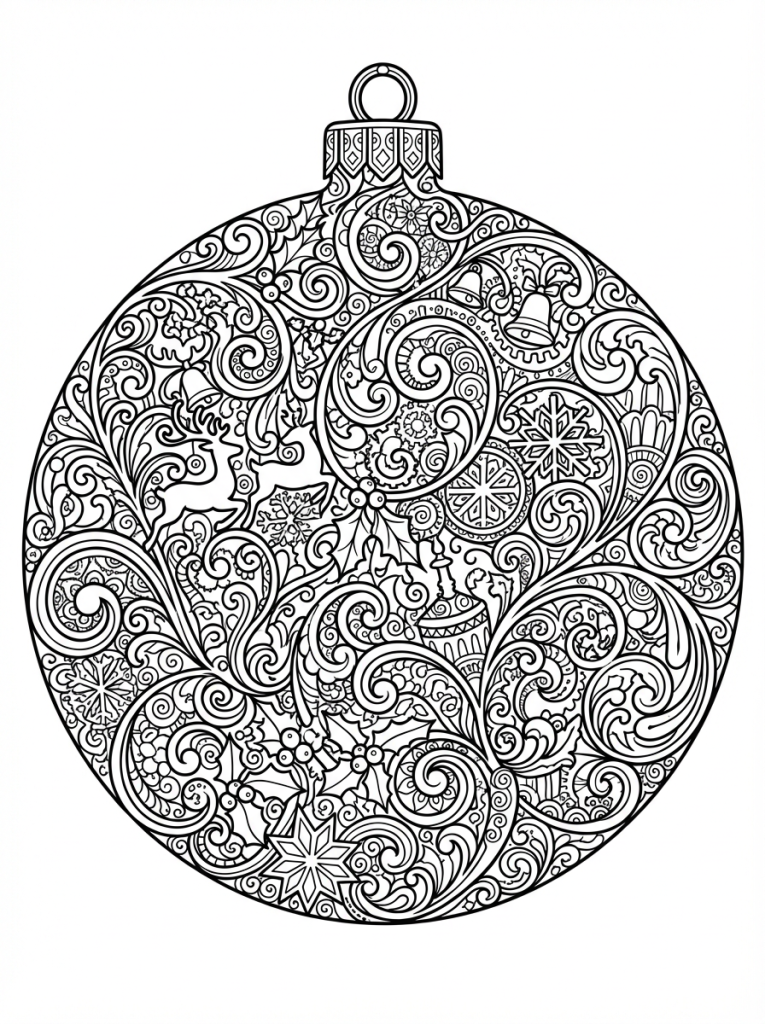 duża bożonarodzeniowa bombka choinkowa do kolorowania (4)