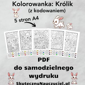 kolorowanka-krolik-z-kodowaniem-5-sztuk-a4