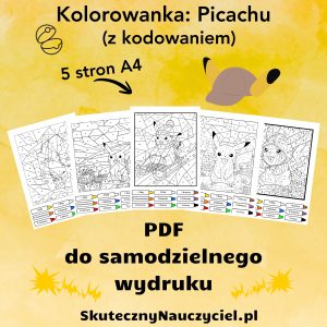 kolorowanka-pikachu-z-kodowaniem-5-sztuk-a4