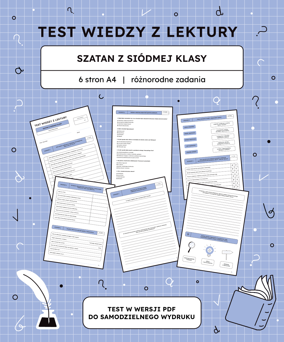 test-z-lektury-szatan-z-siodmej-klasy-6-stron-pdf-do-druku
