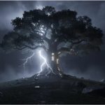 Magiczne drzewo. Czerwone krzesło